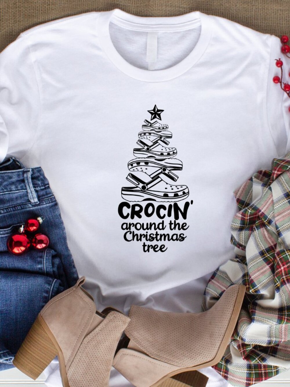 Crocin’ Around The Christmas Tree Handmade Tee
